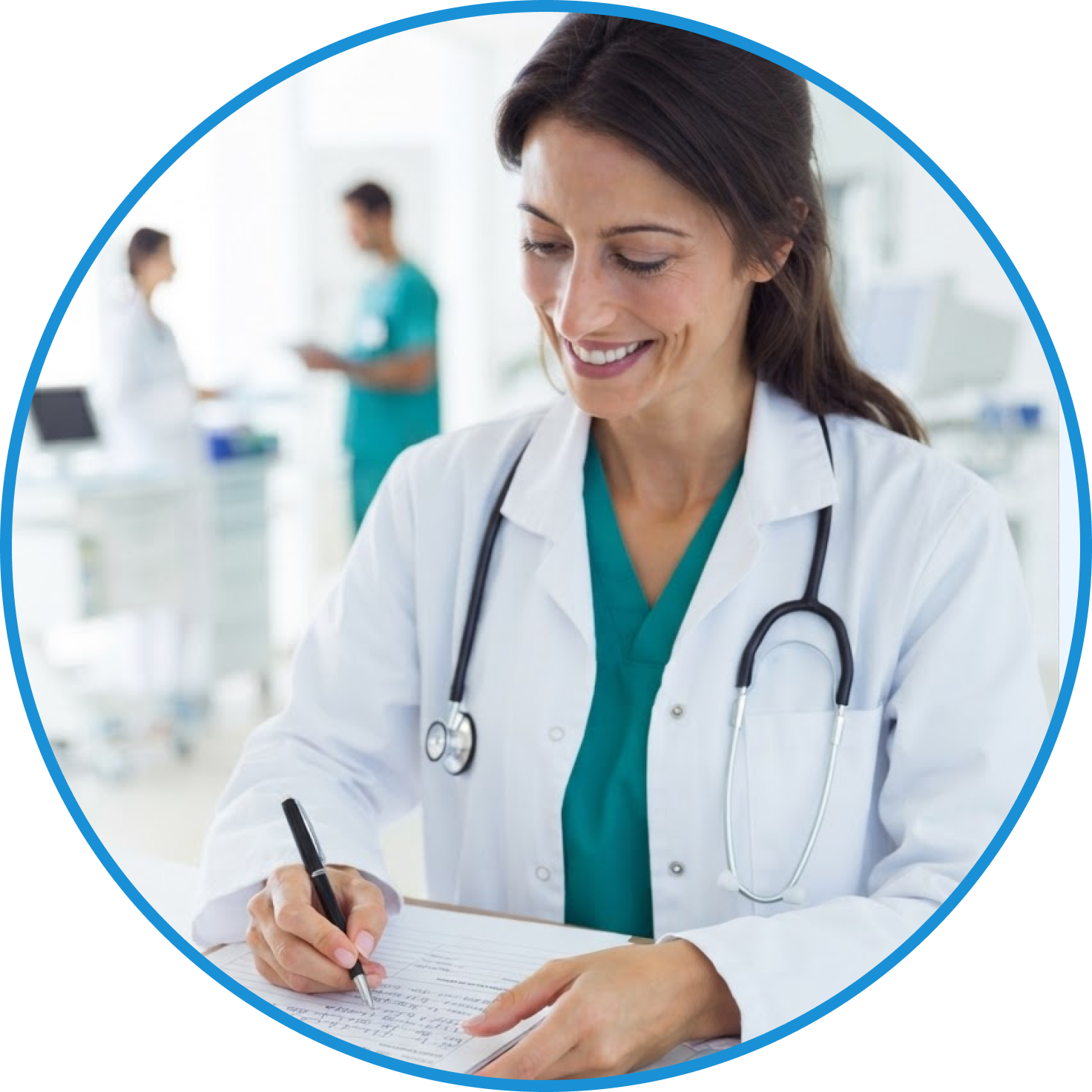 Medical professional writing assessment notes